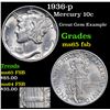 Image 1 : 1936-p Mercury Dime 10c Grades GEM FSB