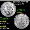 Image 1 : 1878-p Rev '79 Morgan Dollar $1 Grades Select+ Unc