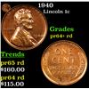 Image 1 : Proof 1940 Lincoln Cent 1c Grades Choice+ Rd Proof