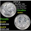 Image 1 : 1913-p Barber Dime 10c Grades Choice+ Unc