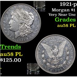 1921-p Morgan Dollar $1 Grades Choice AU/BU Slider PL