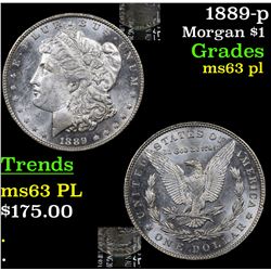 1889-p Morgan Dollar $1 Grades Select Unc PL