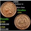 Image 1 : 1866 Indian Cent 1c Grades vf++