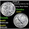 Image 1 : 1945-p Walking Liberty Half Dollar 50c Grades Choice+ Unc