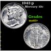 Image 1 : 1942-p Mercury Dime 10c Grades Select+ Unc