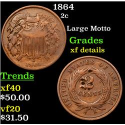1864 Two Cent Piece 2c Grades xf details