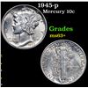 Image 1 : 1945-p Mercury Dime 10c Grades Select+ Unc