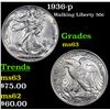 Image 1 : 1936-p Walking Liberty Half Dollar 50c Grades Select Unc