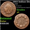 Image 1 : 1863 Indian Double Mint Error Civil War Token 1c Grades g+