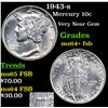 Image 1 : 1943-s Mercury Dime 10c Grades Choice Unc+ FSB