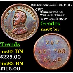 1863 Common Cause F-135/441 R-2 Civil War Token 1c Grades Select Unc BN