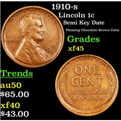1910-s Lincoln Cent 1c Grades xf+