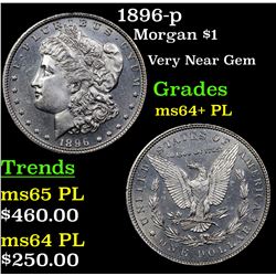 1896-p Morgan Dollar $1 Grades Choice Unc+ PL