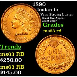 1890 Indian Cent 1c Grades Select Unc RD