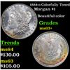 Image 1 : 1884-o Colorfully Toned Morgan Dollar $1 Grades Select+ Unc