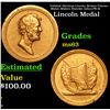 Image 1 : Undated Abraham Lincoln, Broken Column Medal, Modern Restrike Julian-PR-38 Grades Select Unc