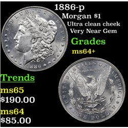 1886-p Morgan Dollar $1 Grades Choice+ Unc