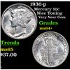 Image 1 : 1936-p Mercury Dime 10c Grades Choice+ Unc