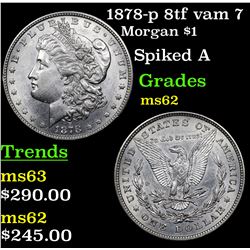 1878-p 8tf vam 7 Morgan Dollar $1 Grades Select Unc