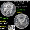 Image 1 : 1878-s Vam 5 I4 R4 Morgan Dollar $1 Grades Select Unc