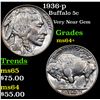 Image 1 : 1936-p Buffalo Nickel 5c Grades Choice+ Unc
