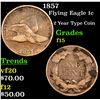 Image 1 : 1857 Flying Eagle Cent 1c Grades f+