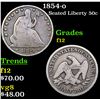 Image 1 : 1854-o Seated Half Dollar 50c Grades f, fine