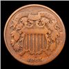 Image 2 : 1864 Two Cent Piece 2c Grades vf+