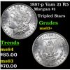 Image 1 : 1887-p Vam 21 R5 Morgan Dollar $1 Grades Select+ Unc