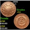 Image 1 : 1866 Two Cent Piece 2c Grades vf+
