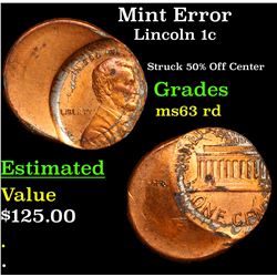 Mint Error Lincoln Cent 1c Grades Select Unc RD