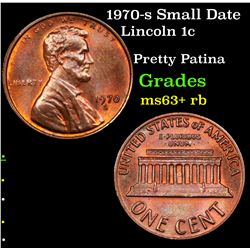 1970-s Small Date Lincoln Cent 1c Grades Select+ Unc RB
