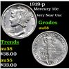 Image 1 : 1919-p Mercury Dime 10c Grades Choice AU/BU Slider