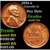 Image 1 : 1931-s Lincoln Cent 1c Grades Unc+ BN