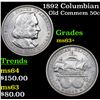 Image 1 : 1892 Columbian Old Commem Half Dollar 50c Grades Select+ Unc