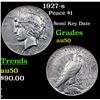 Image 1 : 1927-s Peace Dollar $1 Grades AU, Almost Unc