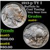 Image 1 : 1913-p TY I Buffalo Nickel 5c Grades Choice+ Unc