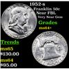 Image 1 : 1952-s Franklin Half Dollar 50c Grades Choice+ Unc