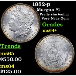 1882-p Morgan Dollar $1 Grades Choice+ Unc