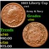 Image 1 : 1863 Liberty Cap Civil War Token 1c Grades vf++
