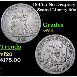 1845-o No Drapery Seated Half Dollar 50c Grades vf, very fine