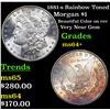 Image 1 : 1881-s Rainbow Toned Morgan Dollar $1 Grades Choice+ Unc
