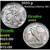Image 1 : 1935-p Walking Liberty Half Dollar 50c Grades Choice Unc