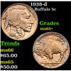 Image 1 : 1938-d Buffalo Nickel 5c Grades GEM+ Unc