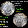 Image 1 : 1887-p Colorfully Toned Morgan Dollar $1 Grades Choice+ Unc