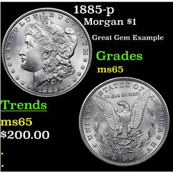 1885-p Morgan Dollar $1 Grades GEM Unc