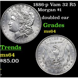 1886-p Vam 32 R5 Morgan Dollar $1 Grades Choice Unc