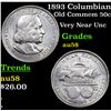 Image 1 : 1893 Columbian Old Commem Half Dollar 50c Grades Choice AU/BU Slider
