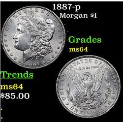 1887-p Morgan Dollar $1 Grades Choice Unc