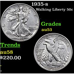 1935-s Walking Liberty Half Dollar 50c Grades Select AU